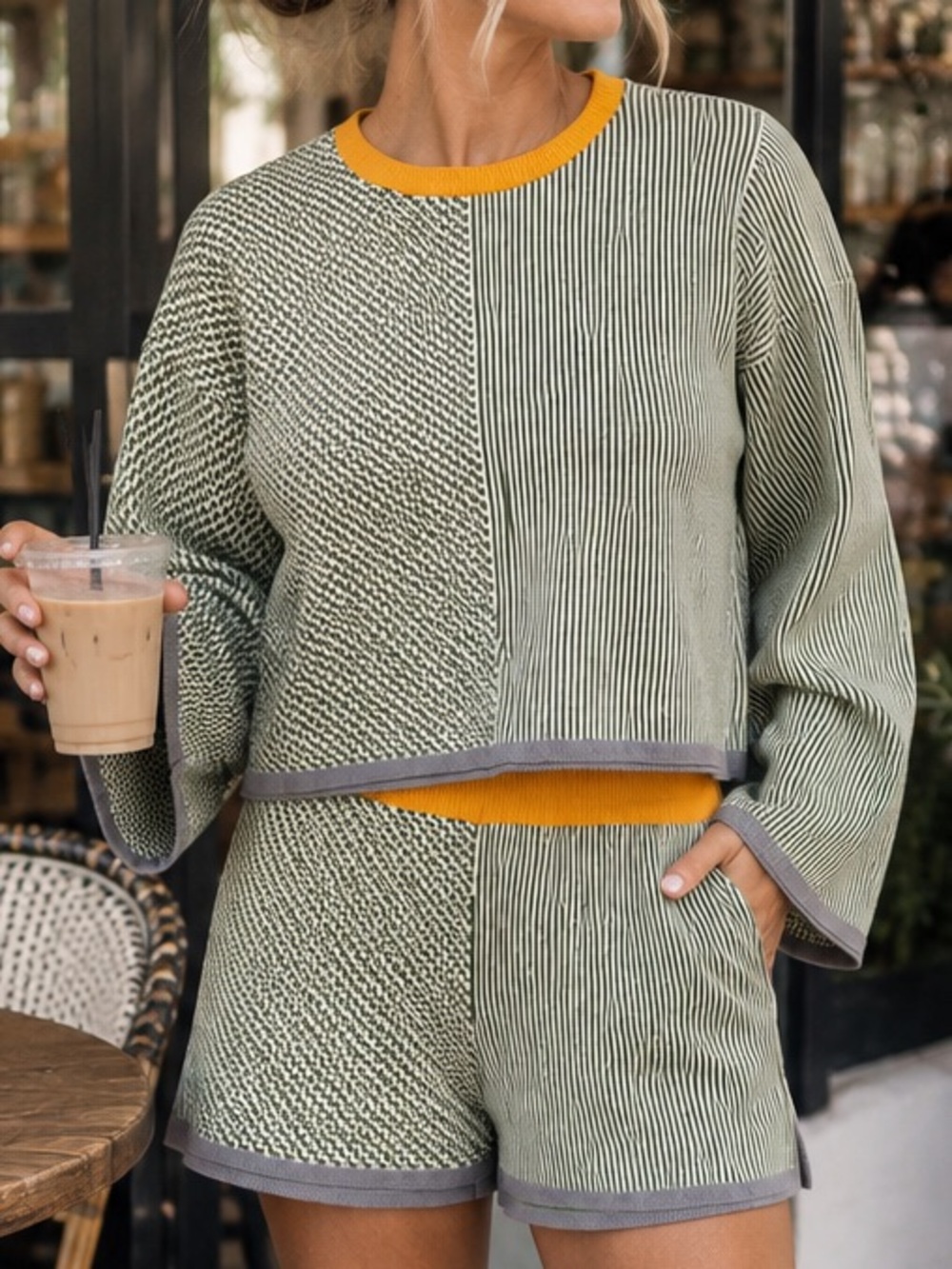Dolan Left Coast Anthropologie Knit Sweater Shorts Set XS